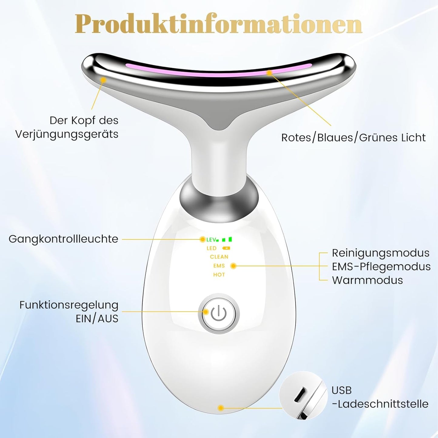 Masajeador facial antiarrugas con eliminación de doble mentón, masaje facial EMS para hombre y mujer, dispositivo de cara en V, dispositivo para tonificar la piel y levantar, mejorar,