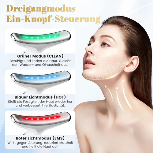 Masajeador facial antiarrugas con eliminación de doble mentón, masaje facial EMS para hombre y mujer, dispositivo de cara en V, dispositivo para tonificar la piel y levantar, mejorar,